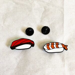 3/$15 New Foodie Sashimi Sushi 🍣 Tuna and Shrimp Rolls 2 Enamel Pin Set 1”